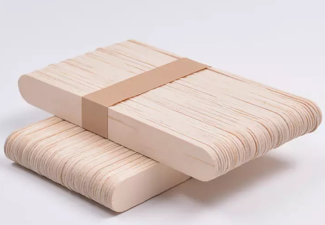 Wooden ice cream Popsicle stick DIY manual material wooden stick model 150x18x2mm primary color thumbnail
