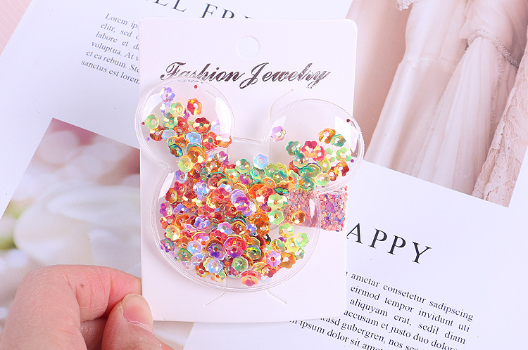 新款女童发夹儿童韩国透明亮片流沙可爱INS风边夹对夹