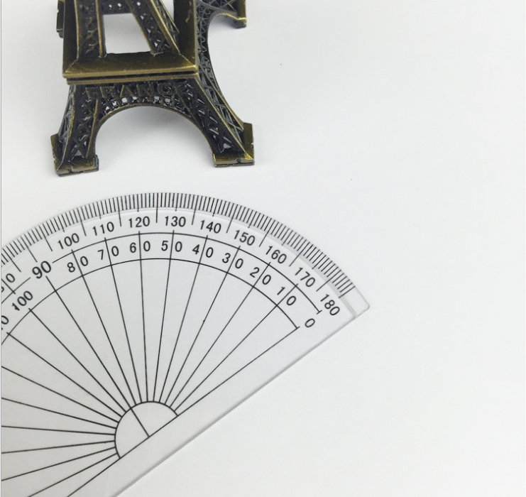 塑料半圆量角尺 10cm 4英寸180度量角器学生尺子产品图