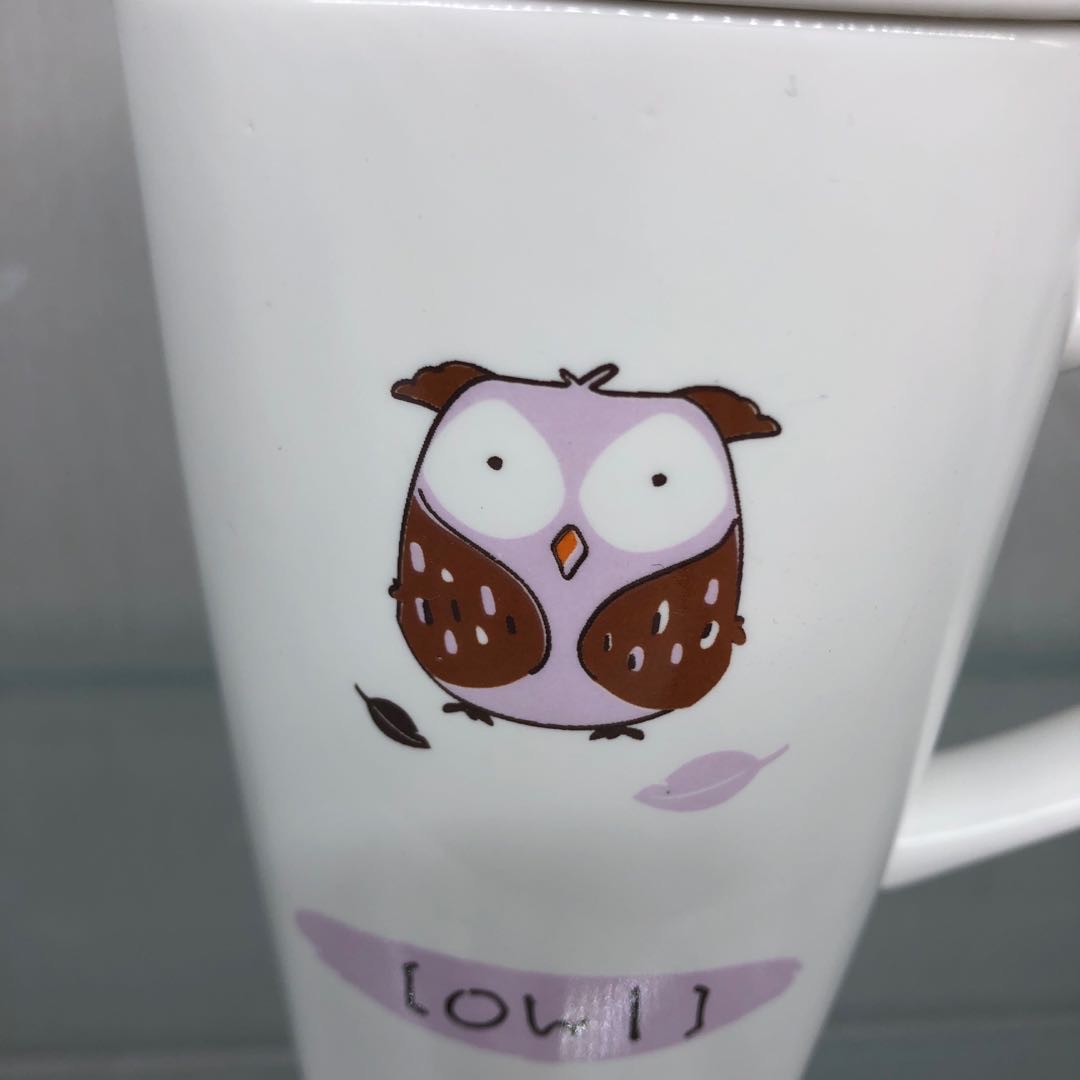 小鸟陶瓷杯带勺子牛奶咖啡杯学生茶杯礼品产品图