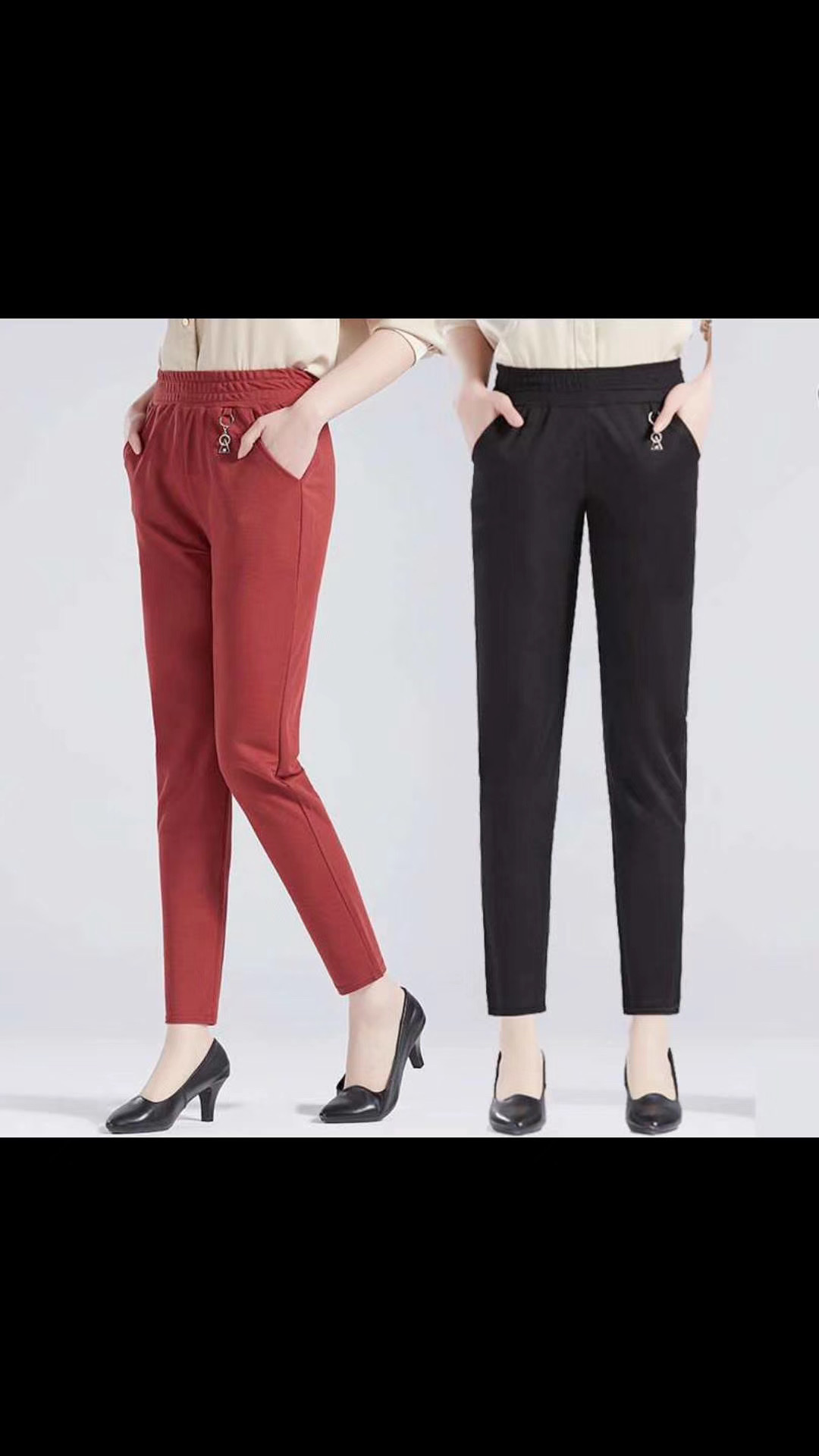 Middle-aged 9-inch pants, women's Harem pants, summer thin high-waisted Specification image