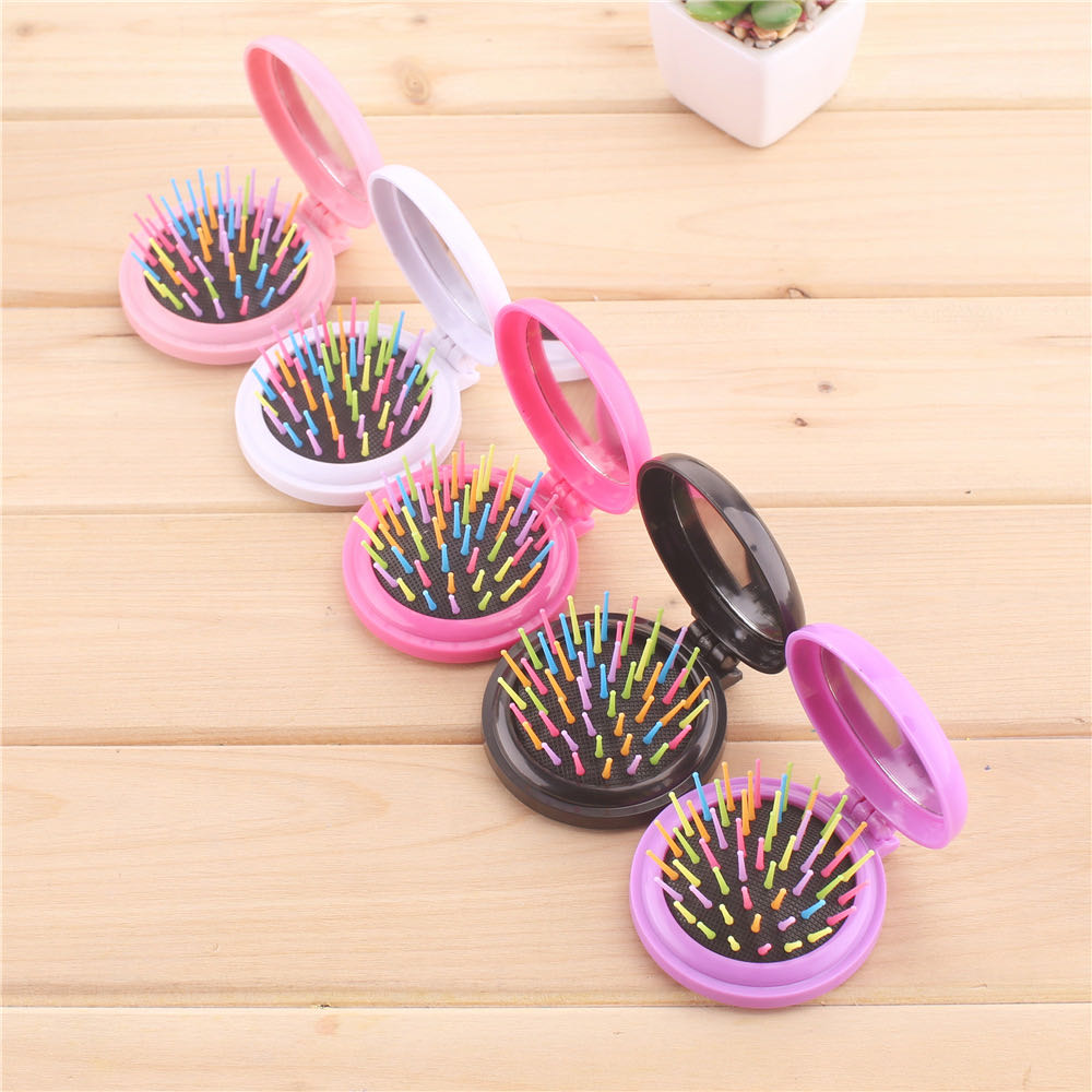 Manufacturers direct folding mirror comb mini comb easy to carry thumbnail