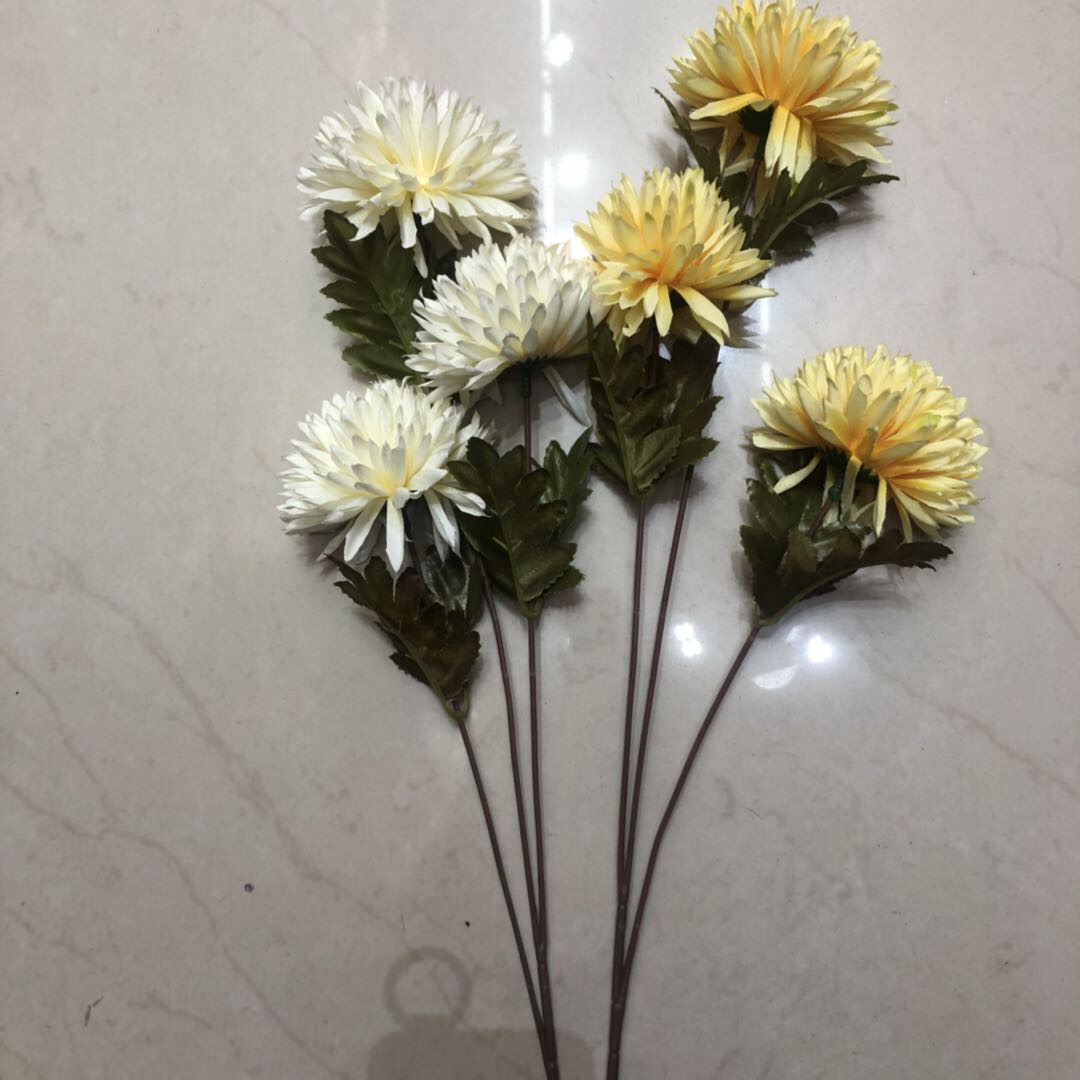 仿真菊花干花真花束假花仿真花套装高装饰花朵客厅卧室内天然落地