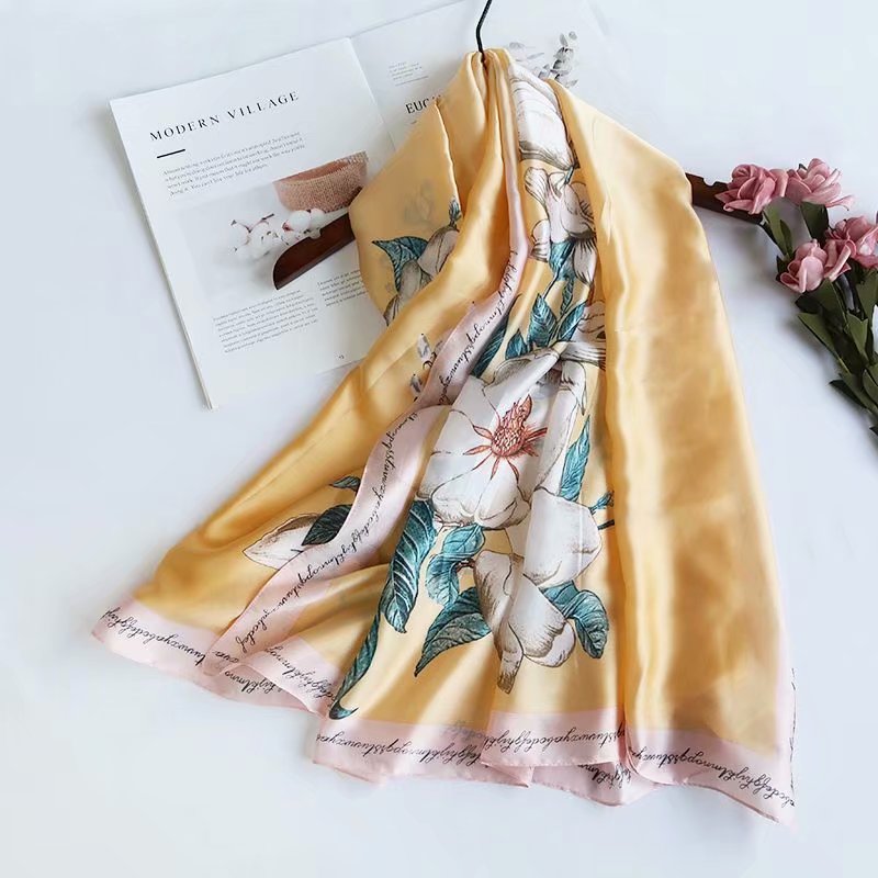 Women's Fashion Trend New Silk Satin Polyester Long Scarf details Picture