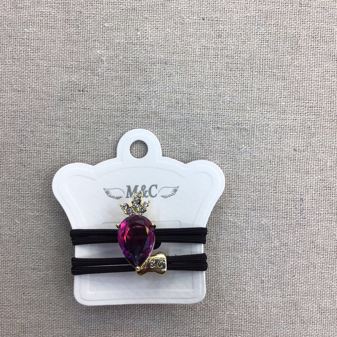Korean-style diamond-encrusted pineapple double-strand nylon black rubber band