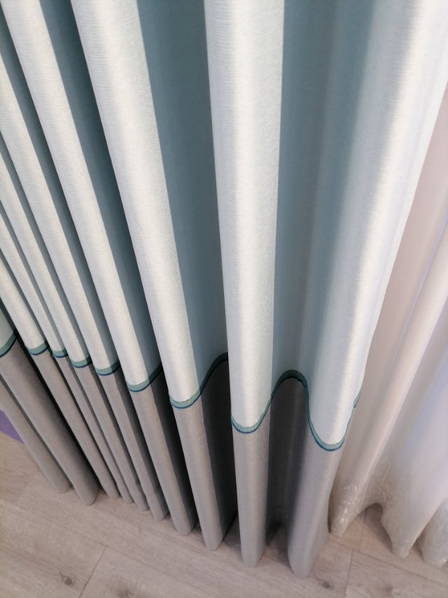 Thickened Solid Color High-Precision Bedroom Shading Curtain Fabric Simple Living Room Floor-To-Ceiling Window Curtain Finished details Picture