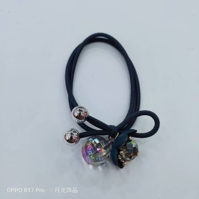 Korean style trendy and fashionable blue flower acrylic hair tie