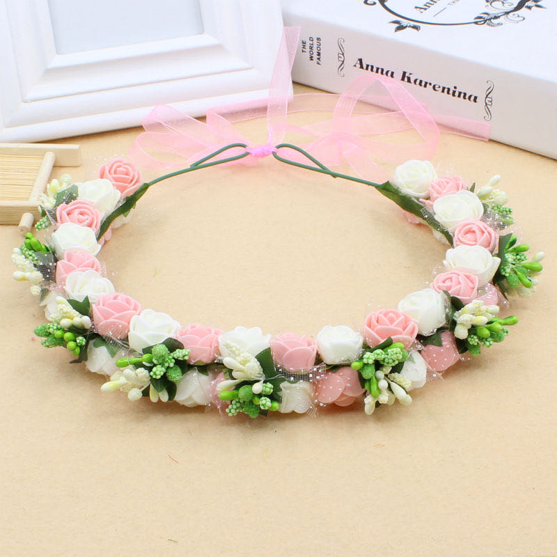 Korean-style forest girl super fairy-like photo, bride and bridesmaid garlands, headwear, children's princess performance headbands, rattan hair bands Specification image