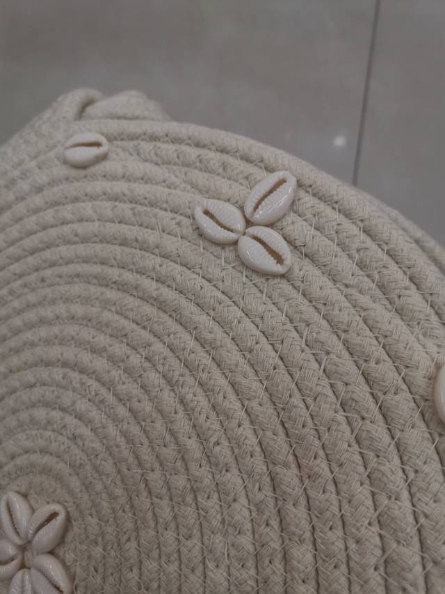 Conch Small Fresh Cotton Thread Hand-Woven Bag New Large Capacity Single Shoulder Portable Seaside Holiday Beach Bag Specification drawing