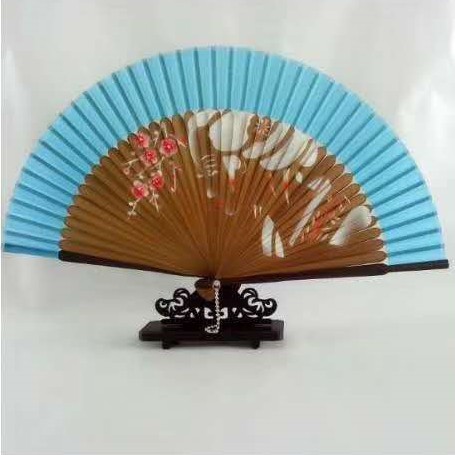 Spray-Painted Fan Butterfly Flower Female Fan Selected Head Green Bamboo Fan Folding Fan Women's Cheongsam Small Fan Craft Fan Specification drawing