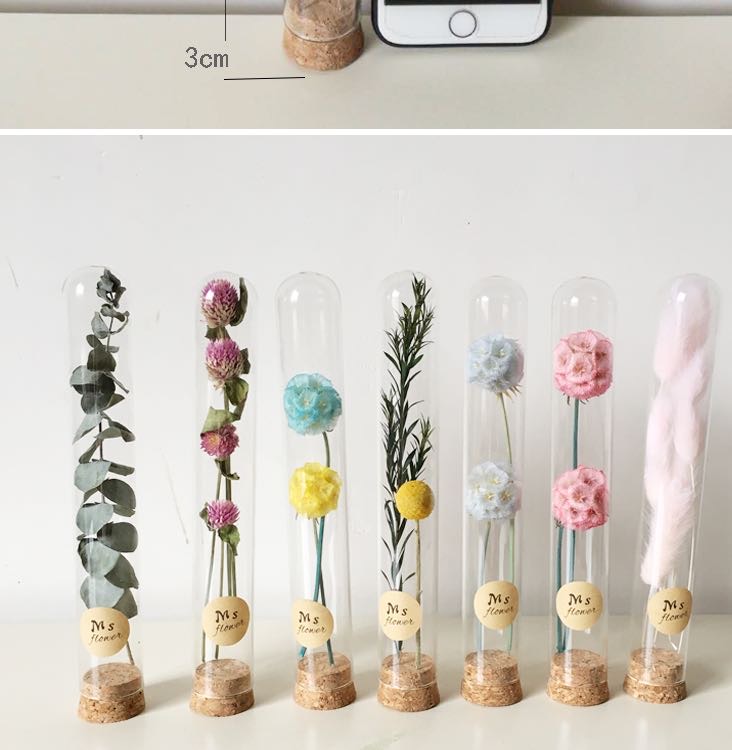 跨境干花花束 ins简约小清新家居装饰永生花许愿瓶生日伴手礼产品图