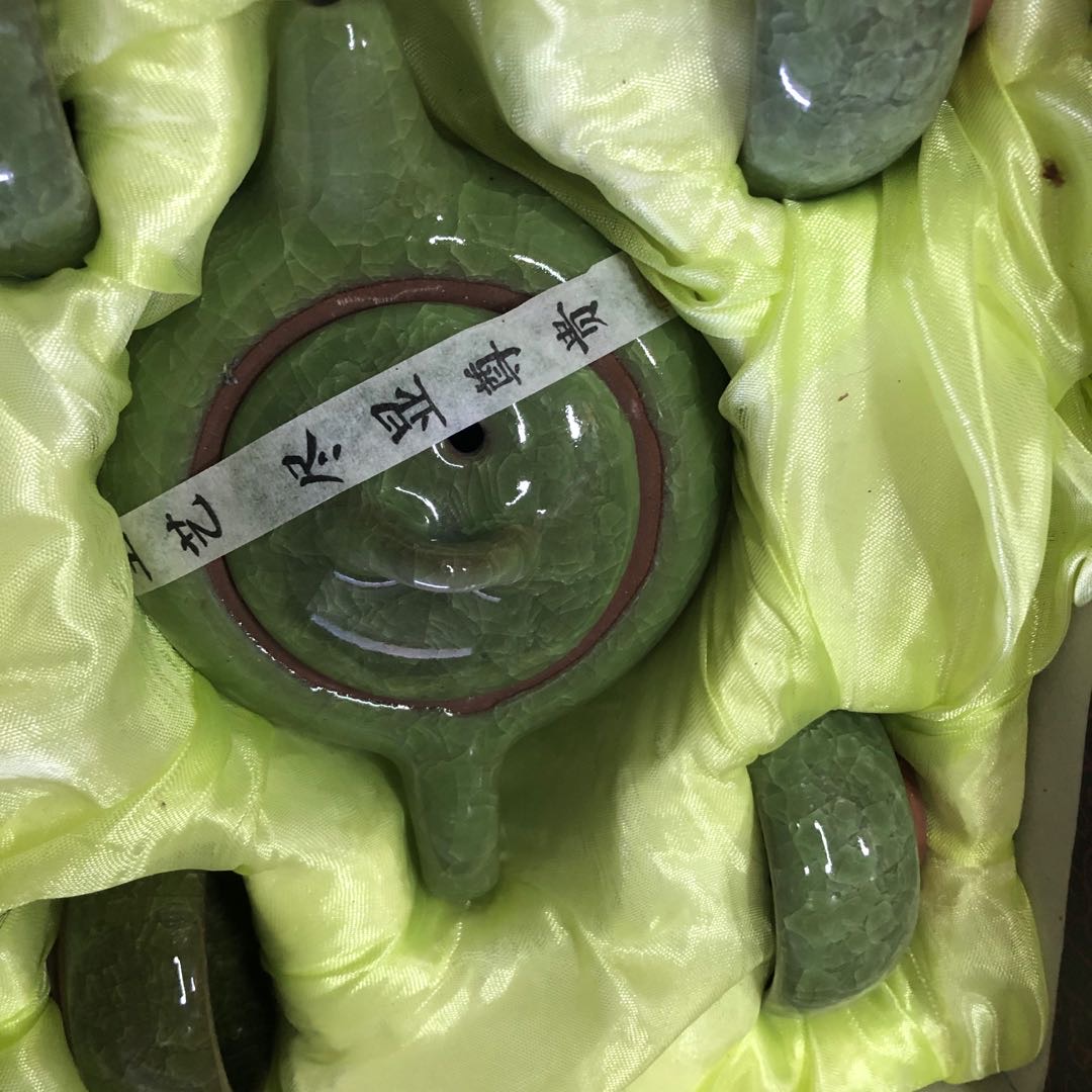 绿色盖碗茶具套装小套家用茶艺茶道功夫普洱陶瓷喝茶茶杯办公室泡茶产品图