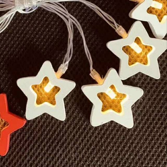 Christmas Decorative Lights Led Light String Lights Net Red Romantic Small Light Bulb House Small Cage Red And White Five-Pointed Star Model New Year Star Lighting Lighting 1111 Specification drawing