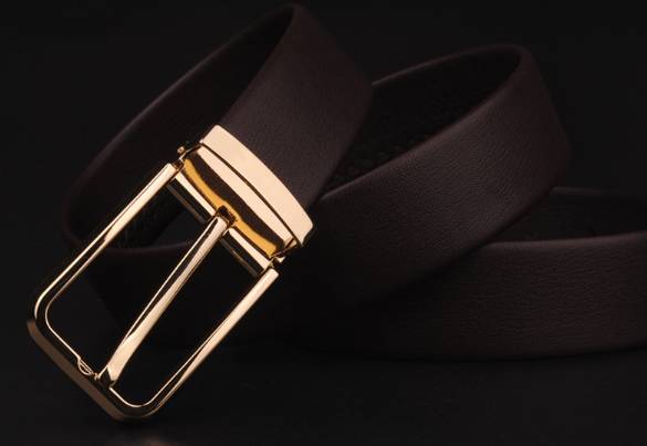 Classic business antique and nostalgic style Guangdong gold needle buckle head belt Specification image