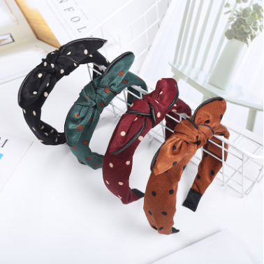 Dot bowknot hair band a number of ladies headband go out shopping tie hair accessories thumbnail