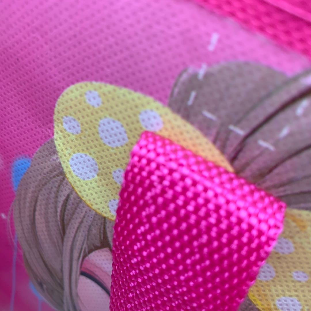 粉色娃娃包装袋盒带拉链细节图