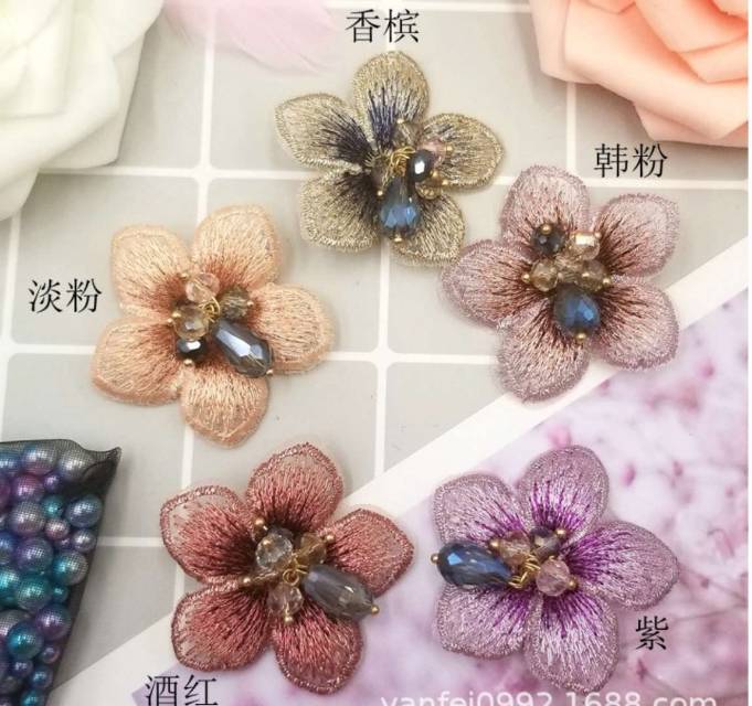 Korean version of vintage jewelry DIY accessories Hairpin material DIY flower crystal accessories earrings accessories
