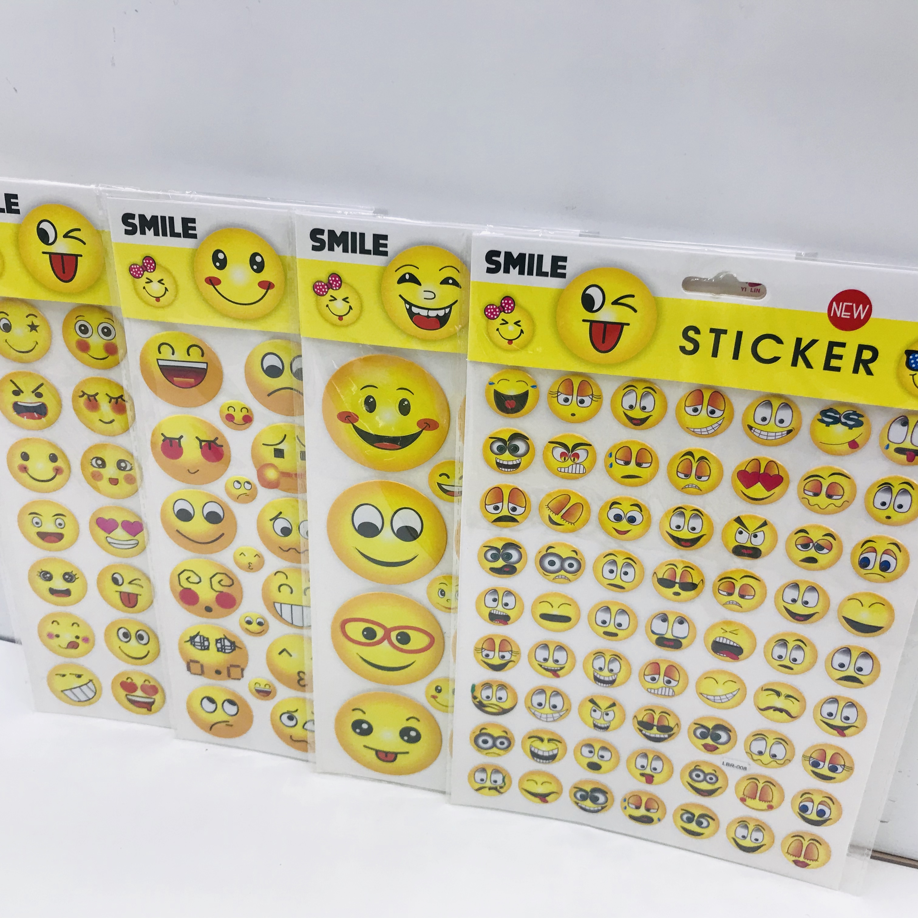 韩版创意烫金可爱儿童表情贴黄色彩色笑脸泡泡贴立体贴纸画