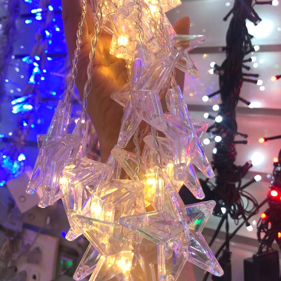 五彩灯五角星雪花圣诞门帘灯圣诞树灯具装饰图