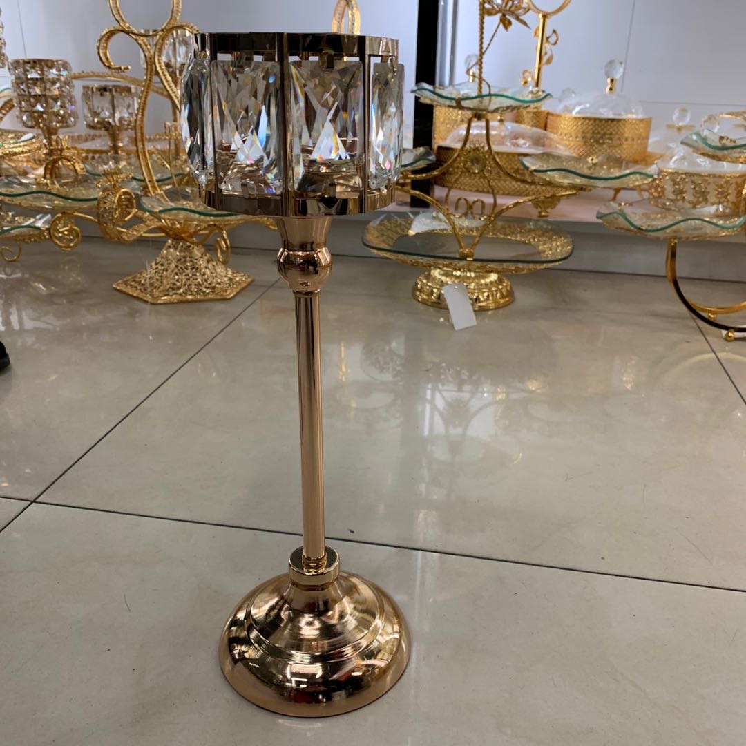 铜金色轻奢烛台工艺摆件