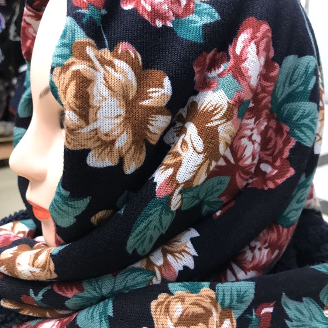 Manufacturers Direct Sales Autumn And Winter Europe And The United States Fashion Trend New Cashmere Printed Ladies Dual-Use Headscarf Bib details Picture