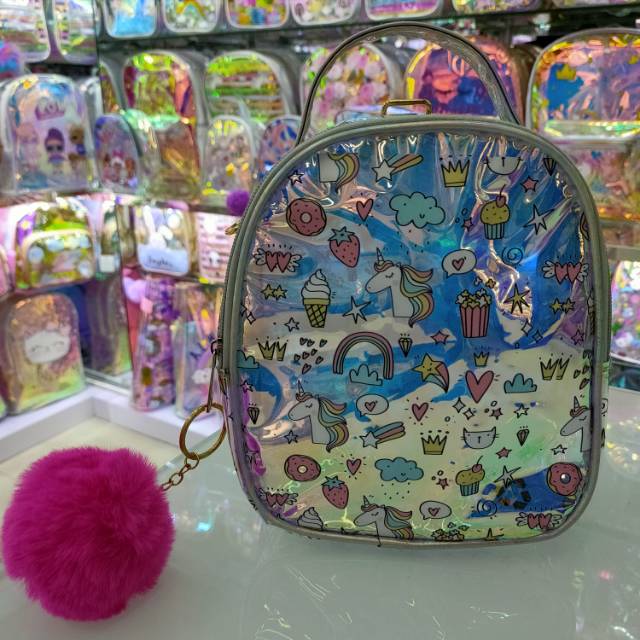 镭射女童可爱甜美双肩包