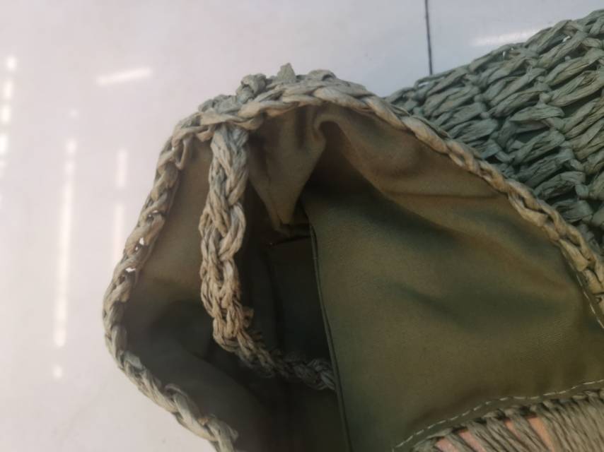 Small Fresh Square Lady Bag Paper Rope Woven Soft Leisure Beach Bag Straw Bag Specification drawing