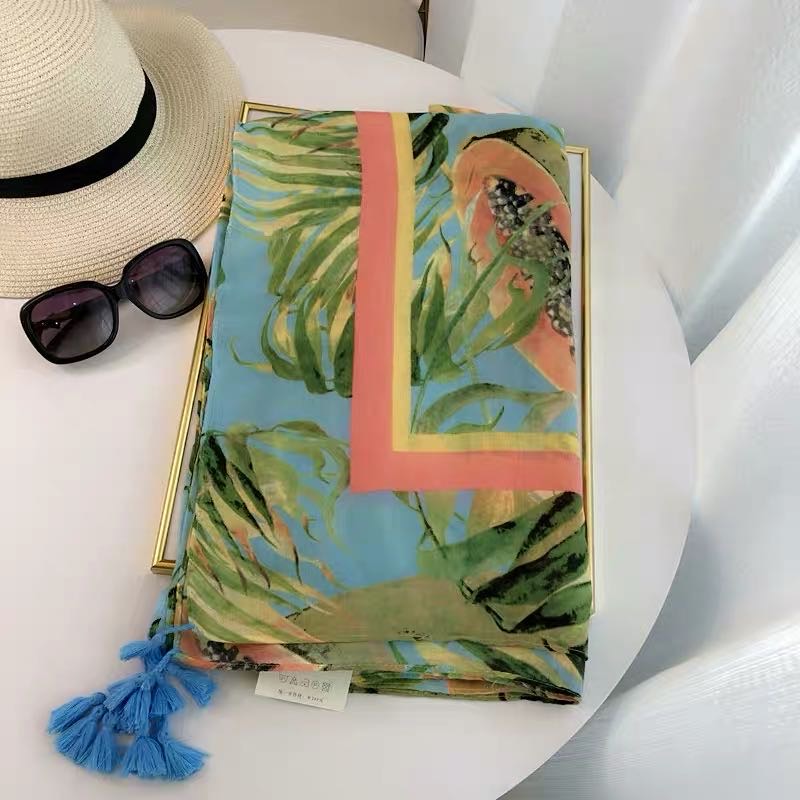 Stylish Spring And Summer Scarves And Shawl Plants Casual Specification drawing