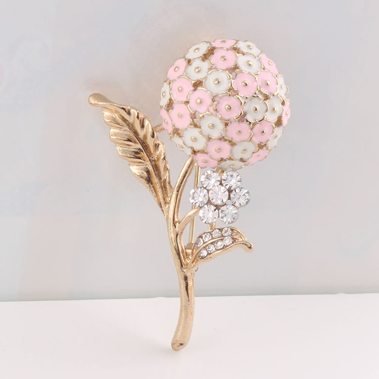 Hydrangea alloy brooch female top - grade 100 decorative diamond brooch thumbnail