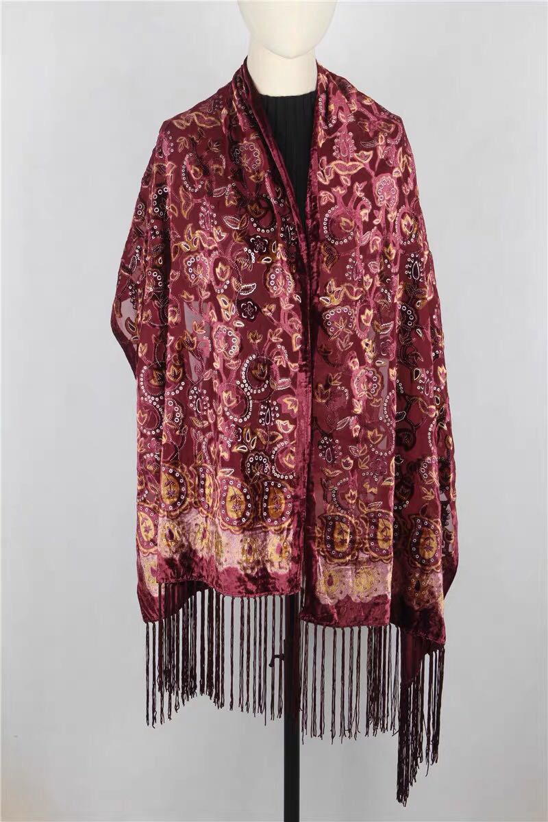 Spring And Autumn New Velvet Wear Long Scarf Shawl Women's Early Spring New Scarf