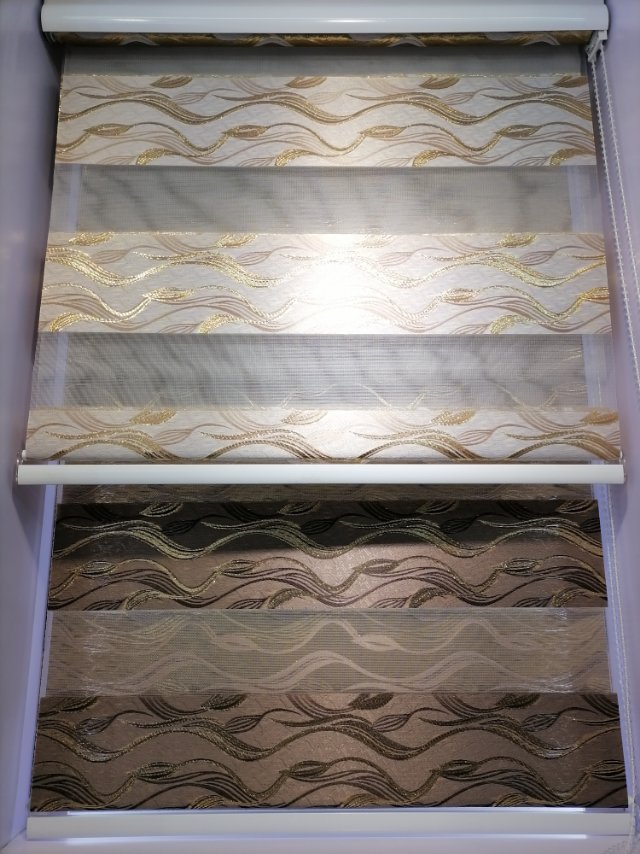 Korean-style roller blinds and Venetian blinds, thickened soft gauze blinds, double-layer gold silk jacquard for bedroom and bathroom