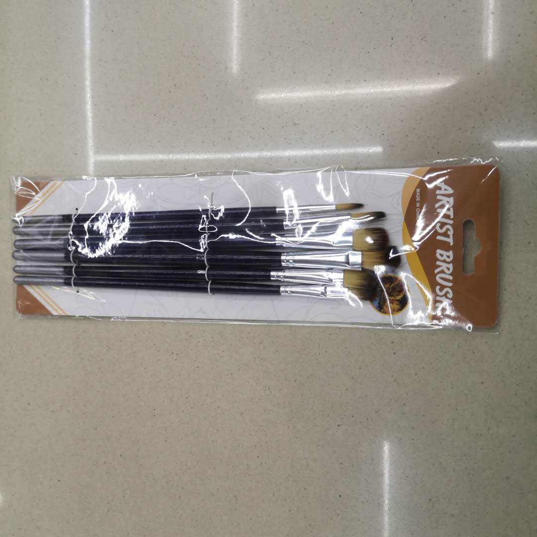 厂家直销单支新款长杆圆头扁头重庆渝鬃猪鬃油画笔硬毛美术用品