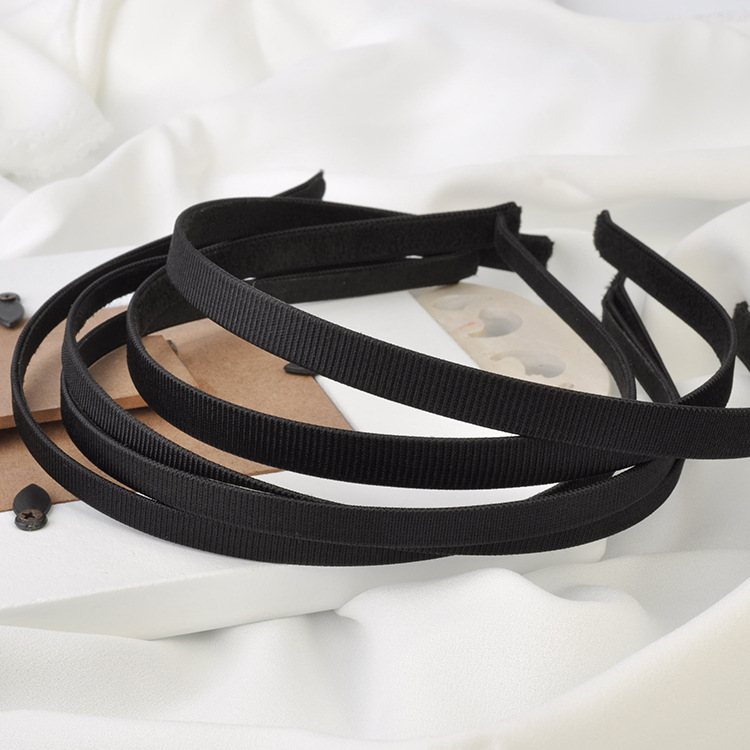 DIY hair accessories Black thread rib material non-slip velvet inside hair hoop full head hoop hair clip material thumbnail