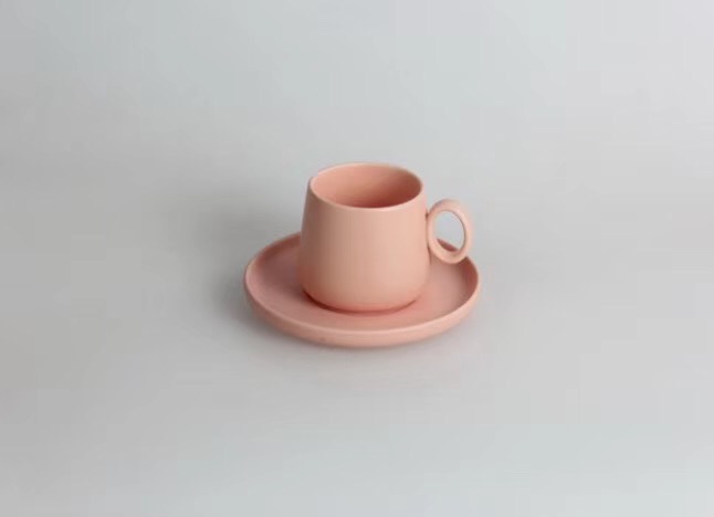 Fashion Style Simple Mix Color 250Cc Pottery Cup And Saucer Specification drawing
