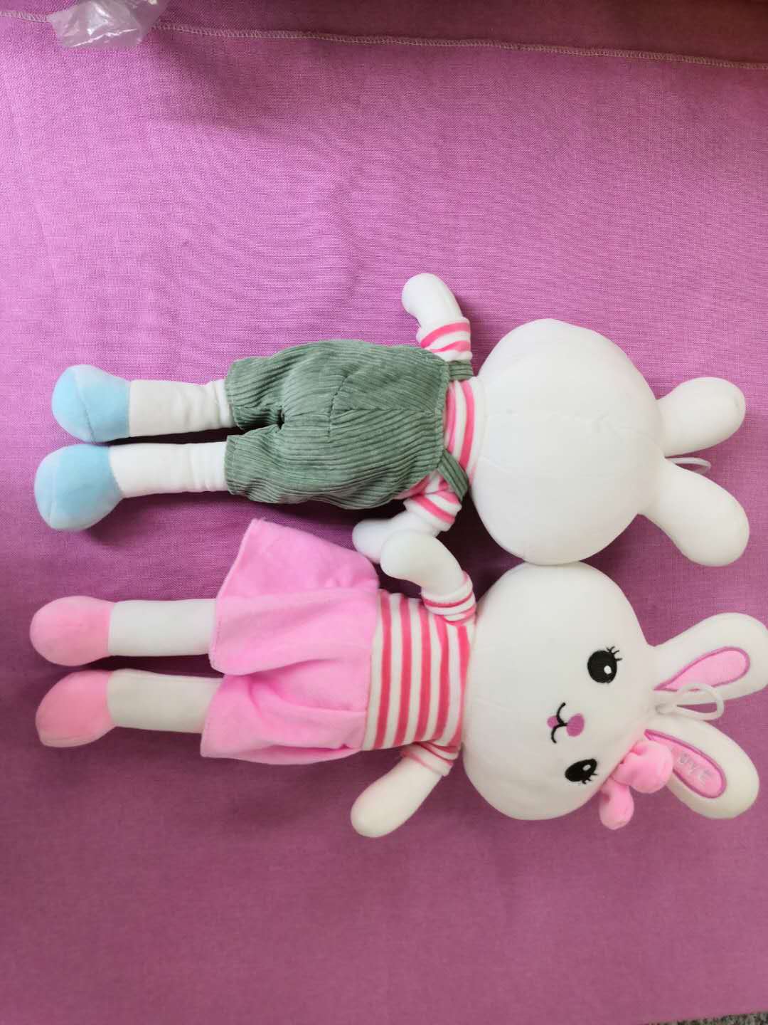 45 cm couple rabbit pair plush toy manufacturer wholesale Specification image