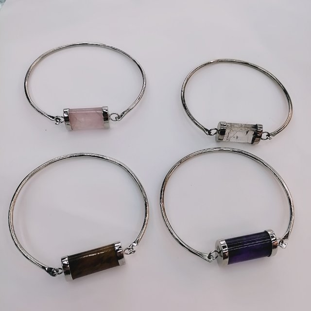 Simple, round, fine, sky blue crystal copper bracelet, ladies' copper ring, silver-plated bracelet and bracelet accessory details Picture