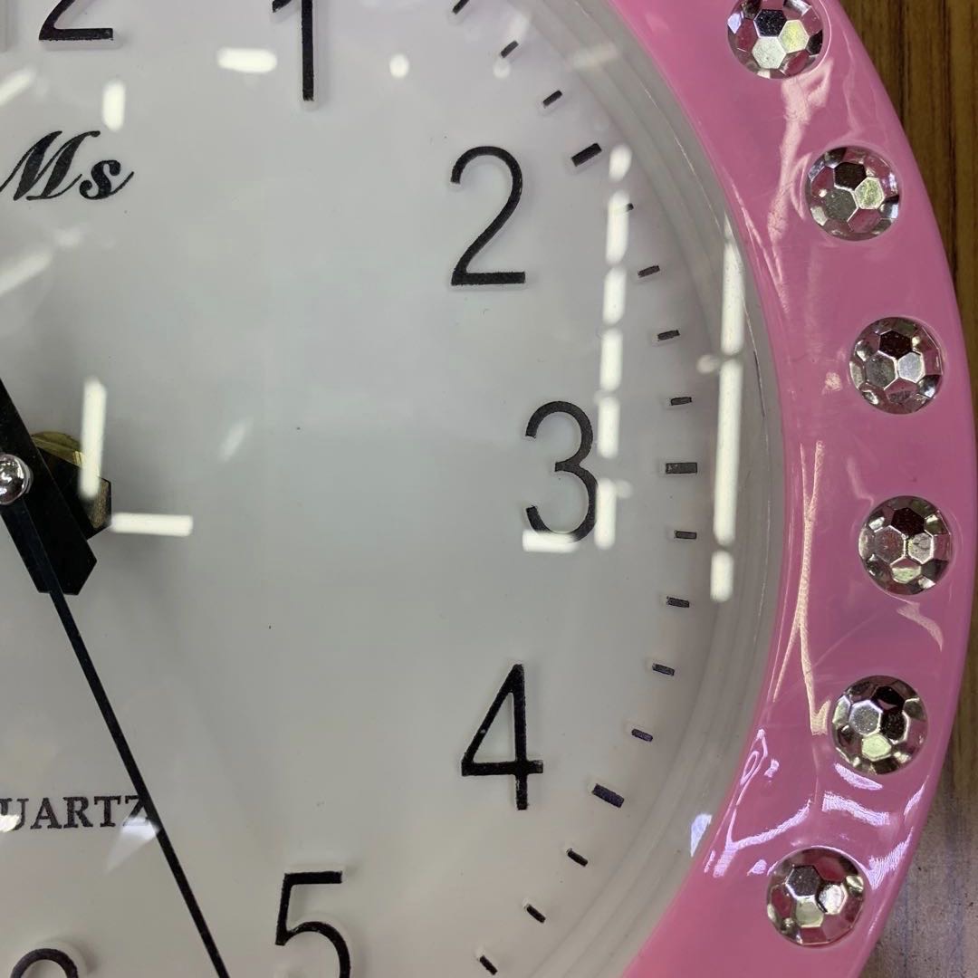 座钟挂钟钟表时间装饰家居客厅挂墙粉色外框详情图3