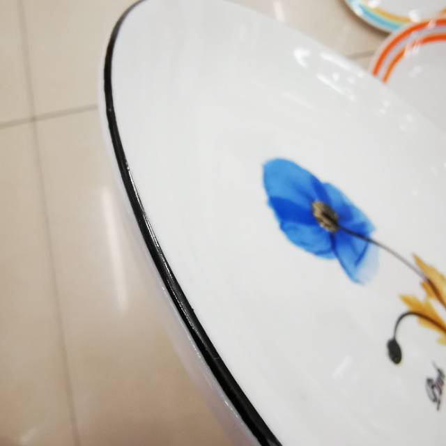 8 Inch Fruit Plate Ceramic Dish Set Tableware Combination Fruit Plate Household Round Lovely Snack Dumplings Dish details Picture