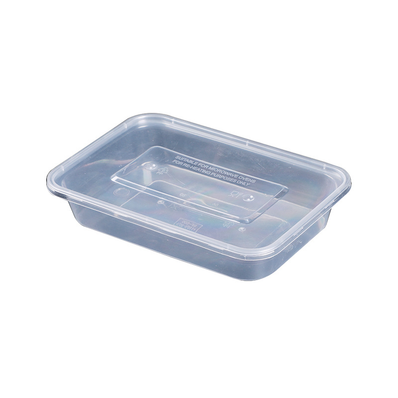 环保长方形1000ml一次性餐盒塑料外卖打包加厚一透明饭盒快餐便当套装详情图3