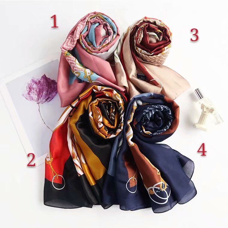 Ladies Fashion Trend Temperament Elegant Dual Use Imitation Silk Satin Scarf