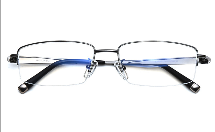 Men's pure titanium glasses frame men's ultra-light business half-frame glasses frame large face glasses