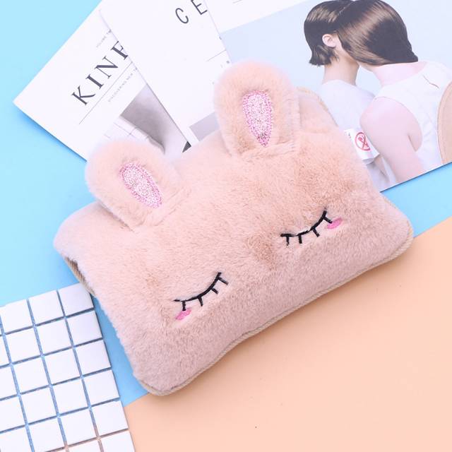 新款兔毛暖手宝 卡通充电电热水袋 防爆 暖水袋批发