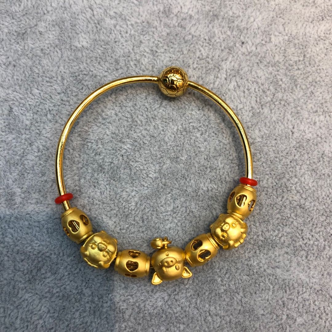 Silly Pig Bracelet Brass Gold Plated Three Three Women's Jewelry