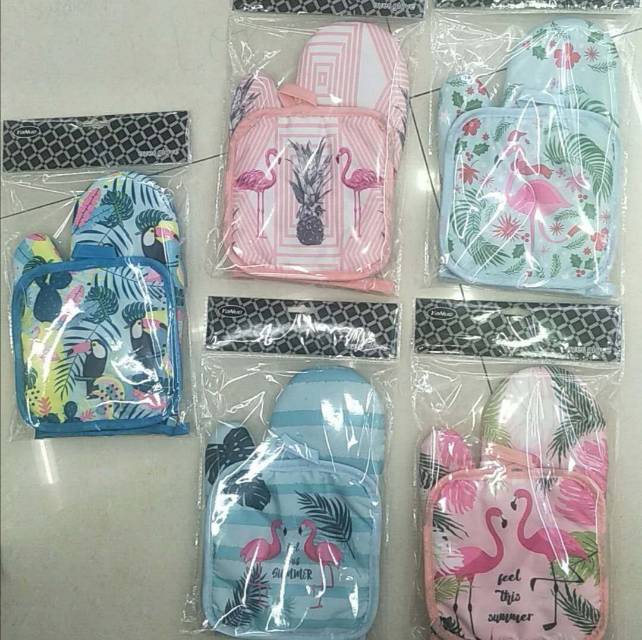 Household Oven Insulated Gloves Vegetable And Fruit Pattern Microwave Steaming Box Kitchen Baking High Temperature Resistant Heat Resistant Heat Insulation Non-Slip Heavy Cotton Gloves Specification drawing