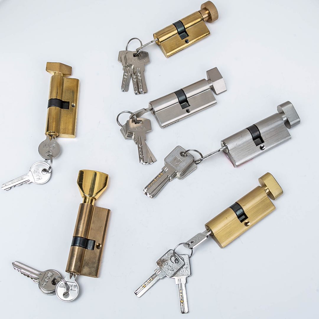 门锁锁芯铜铁材质柜子锁芯自行车锁芯细节图