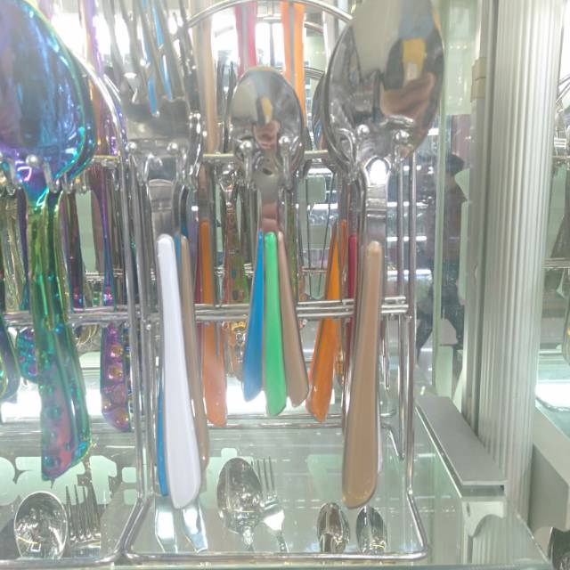 Daily household stainless steel multi-color tableware Specification image