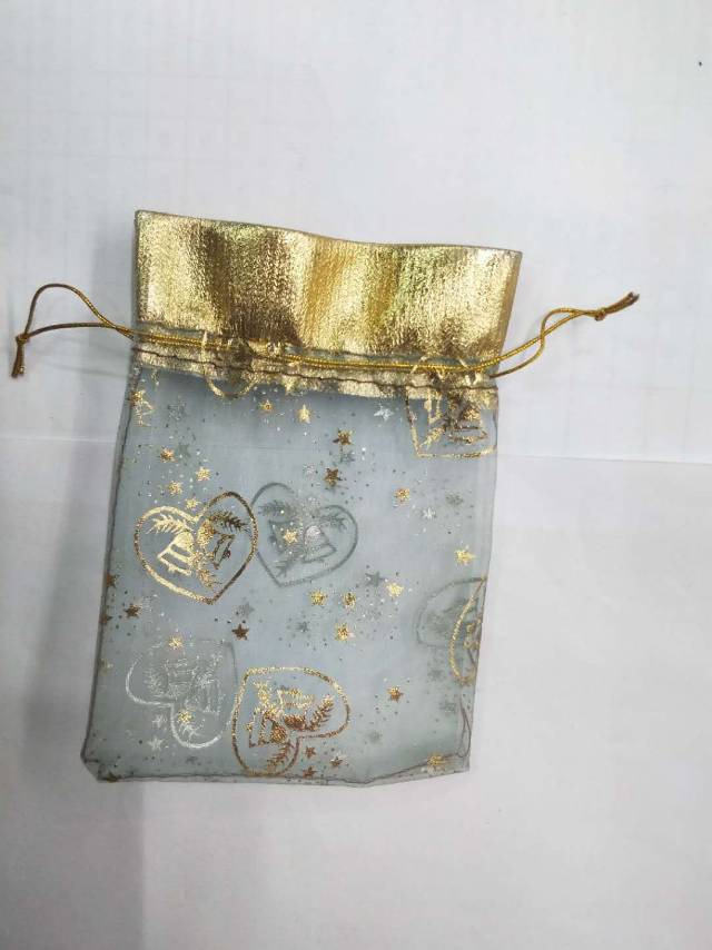 高档精致纱布烫金包装袋礼品袋糖果袋喜糖袋收口袋产品图