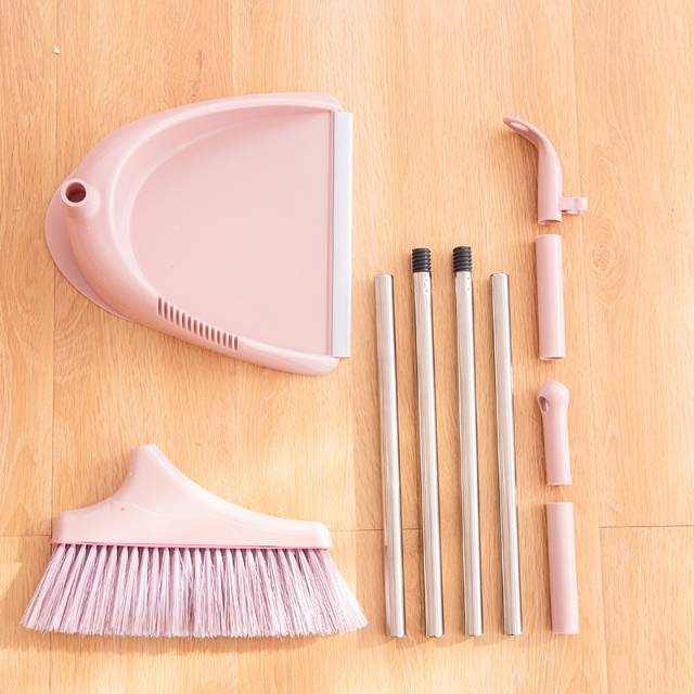 Nordic Color Plastic Broom Set Household Soft Hair Broom Dustpan Trash Bucket Broom Set 1 Specification drawing
