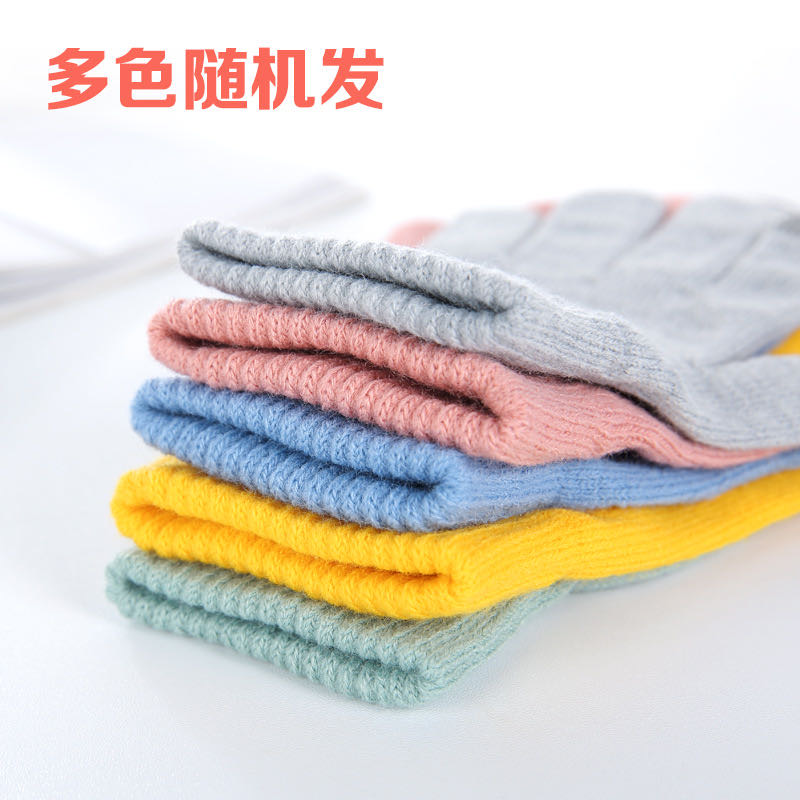 2020韩版新款保暖防尘触屏手套防滑男女骑行分指针织手套产品图