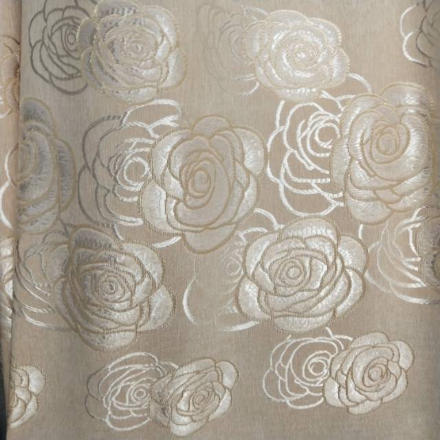 Bamboo-jointed linen embroidered blackout curtains details Picture